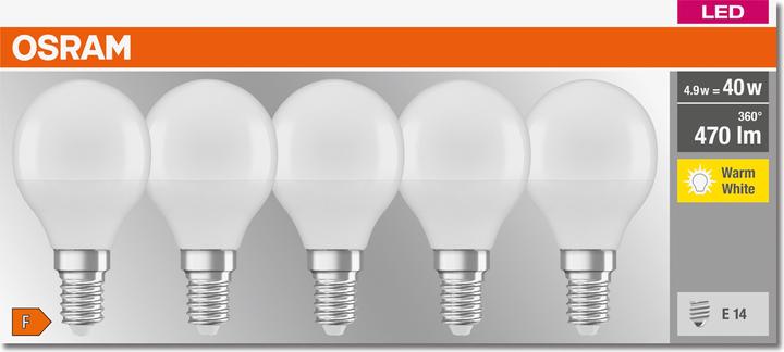 Image du produit Osram Base Retro (E14, 4 W, 470 lm, 5 x, F)