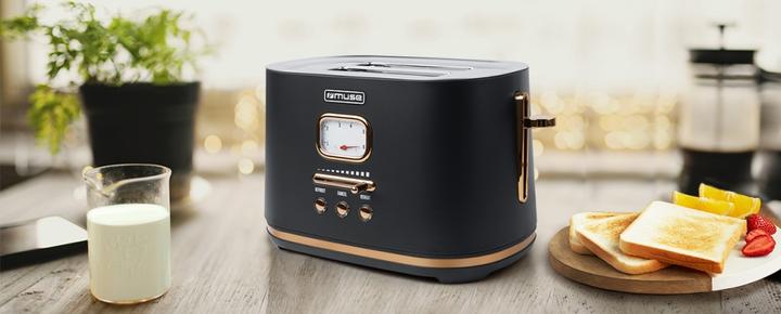 Image du produit Muse Grille-pain MS130 BC acier inoxydable noir