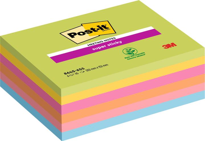 Actual product image Post-it Super Sticky Meeting Notes (203 x 153 mm)