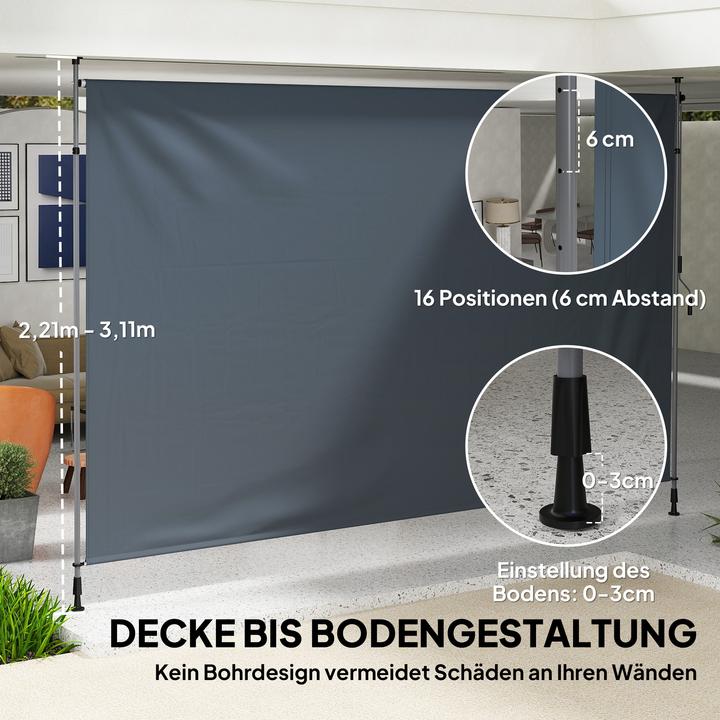 Produktbild Outsunny Markise Polyester, Aluminium Dunkelgrau (4 m)