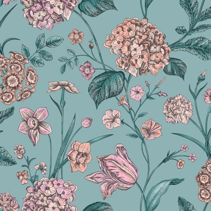 Rasch Tapete Amelie Hortensie
