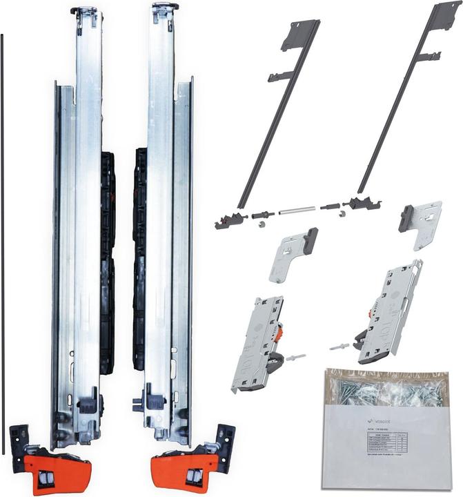 Actual product image Vasalat BLUM MOVENTO BLUMOTION drawer runners 520mm 70kg TIP-ON/side stabilisation