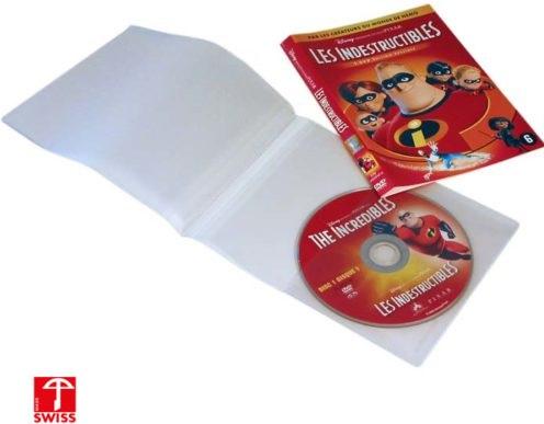 Image du produit Herba-Plastic Pochette double pour DVD : 378 x 143 mm avec 3 pochettes Garniture de 50 pièces