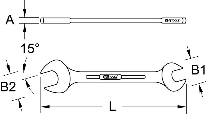 Actual product image KS Tools Double open-end wrench (7/8")