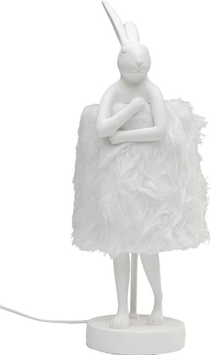 Actual product image Kare Design Animal Rabbit Fur table lamp white/silver 50cm (E14)