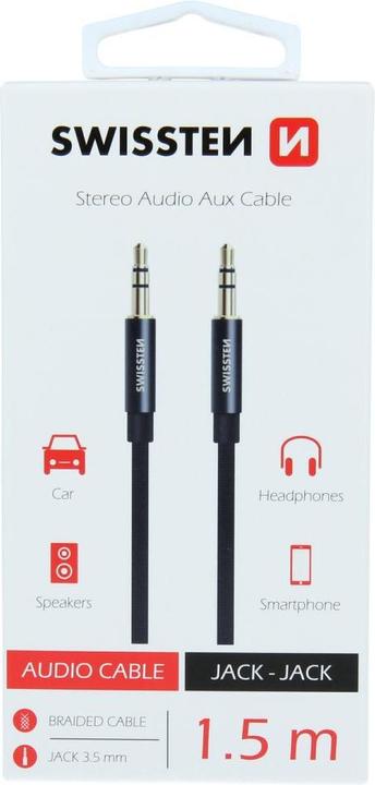 Image du produit Swissten Câble audio auxiliaire 3,5 mm (1.50 m, Jack 3,5 mm (AUX))