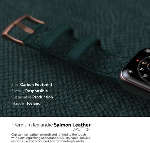 Actual product image Njord Jord Watch Strap For (40 mm, 41 mm, Vegan salmon leather, Silicone, Vegan Leather)