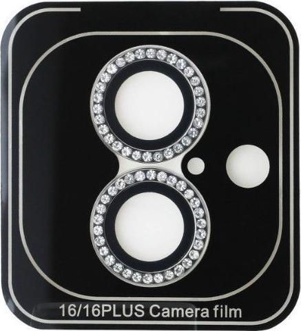 Produktbild Guess Fixed Glliter Protective Lens für Apple iPhone 16, 16 Plus - silver (Apple iPhone 16)
