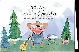 Produktbild Edition Gollong Doppelkarte / Zum Geburtstag (Mann im Garten) / quer