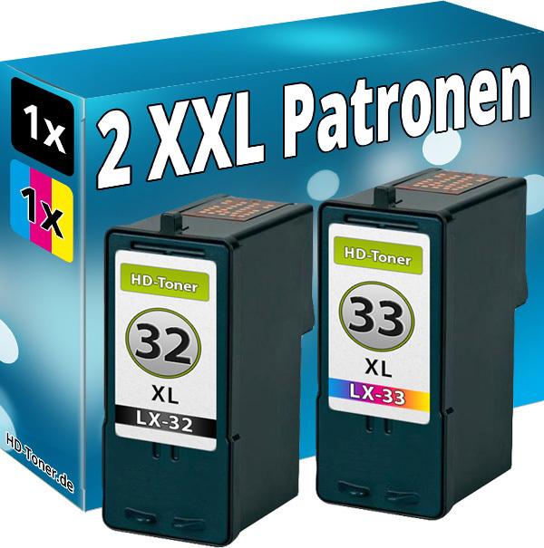 Produktbild Druckfuxx 2x DRUCKER PATRONE für LEXMARK 32+33 XL SET X3310 X3330 X3350 Z815 Z81