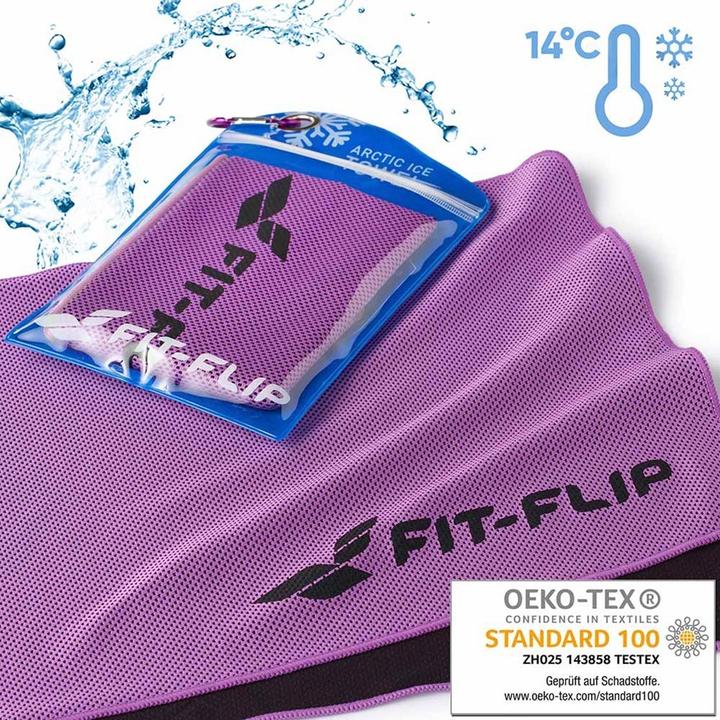 Immagine prodotto Fit-Flip Airflip Towel Kühlhandtuch Mikrofaser mit Tasche 100x30cm (100 x 30 cm)