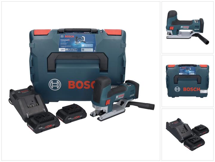 GST 18V-155 SC, 1 x Stichsägeblatt T 308 BP, 1 x Stichsägeblatt T 144 DP, L-BOXX 136, Schnellladegerät GAL 18V-40 Professional, 2 x Akku ProCORE18V 4.0Ah, Precision for Wood