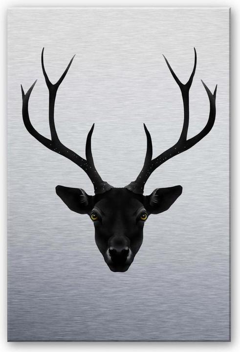 Produktbild Trenddeko The Black Deer - Schwarzer Hirsch (40 x 60 cm)