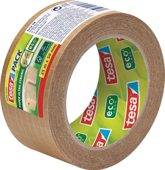 Produktbild tesa tesapack PAPER & ULTRA STRONG Packband, glasfaserverstärkt, aus FSC®-zertifizierten Rohstoffen (50 mm)