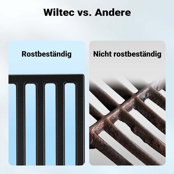 Produktbild Wiltec Gusseisen Grillrost 29x38cm Grillgitter Holzkohlegrill Gasgrill BBQ