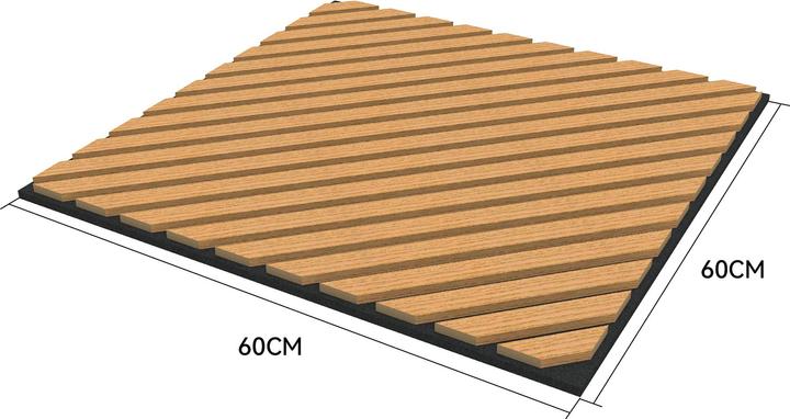 Actual product image neu.holz Acoustic wall panel set of 8 Vang diagonal 60x60 cm oak look, dark ()