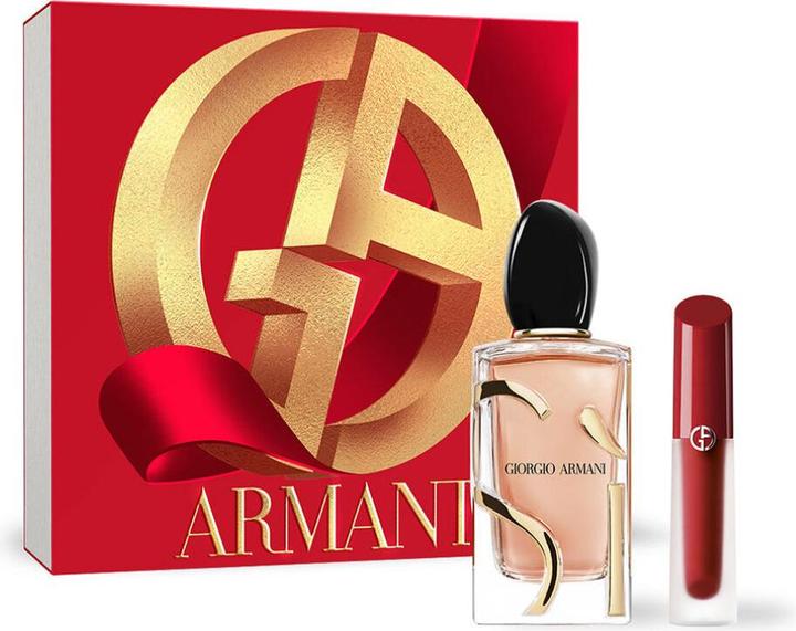 Actual product image Giorgio Armani Si Intense 100ml Eau de Parfum & Lip Maestro Satin 12 4ml (Eau de parfum, 100 ml)