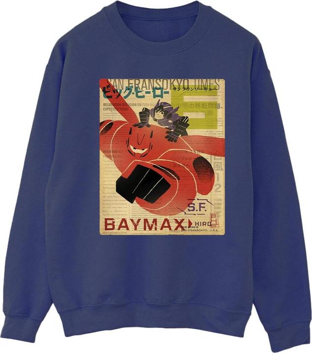 Disney Big Hero 6 Baymax Flying Baymax Newspaper Sweatshirt (S)