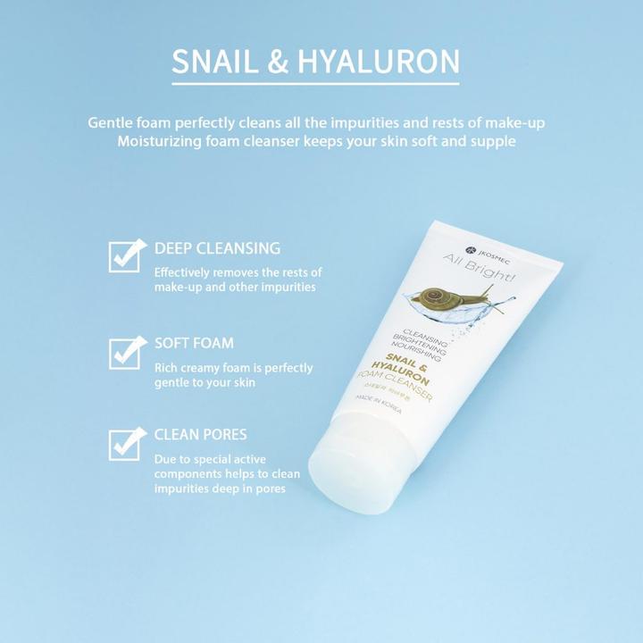 Actual product image JKosmec All Bright Snail and Hyaluron Foam Cleanser (Foam, 180 ml)