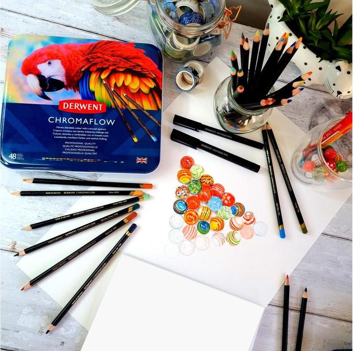 Actual product image Derwent Chromaflow coloured pencils, multicoloured, 3.5 mm, 48 pieces (Multicoloured, 48 x)
