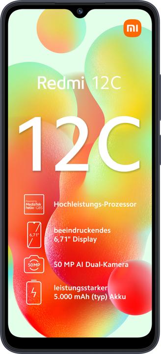 Produktbild Xiaomi Redmi 12C (128 GB, Graphite Grey, 6.71", Dual SIM, 50 Mpx, 4G)