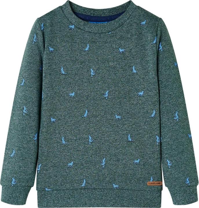 Immagine prodotto VidaXL Felpa da bambino verde scuro melange 140,Materiale: 50 (140)