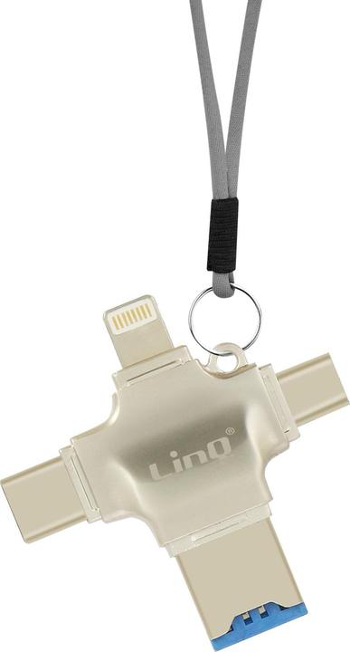 Image du produit LinQ OTG7976 Lecteur de carte Micro-SD OTG (Lightning, Micro USB, USB, USB-C)
