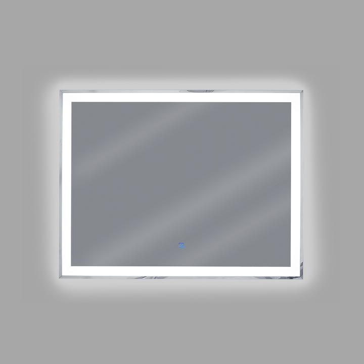Produktbild Beliani Badspiegel mit LED-Beleuchtung rechteckig 90 x 70 cm ARGENS (90 x 70 cm)