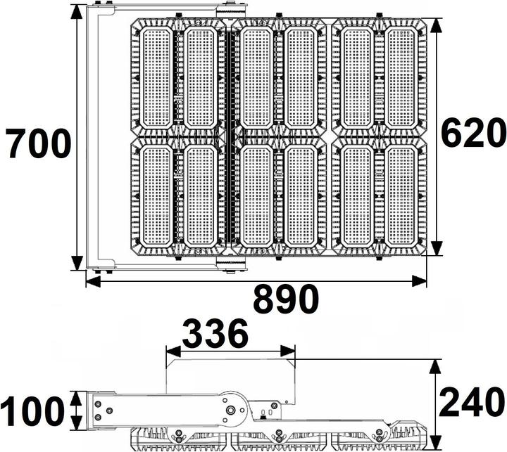 Immagine prodotto Isoled Proiettore LED 1.350W, 130x25° asimmetrico, variabile, dimmerabile DALI, bianco caldo, IP66 (IP66)