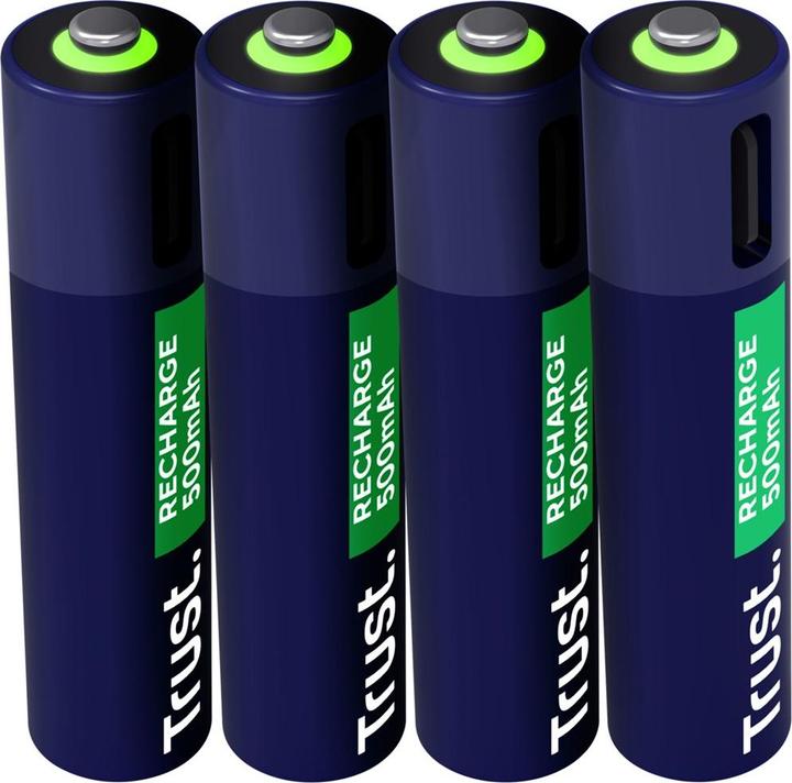 Immagine prodotto Trust Batterie Ricaricabili USB-C 4p (4 pz., AAA, 500 mAh)