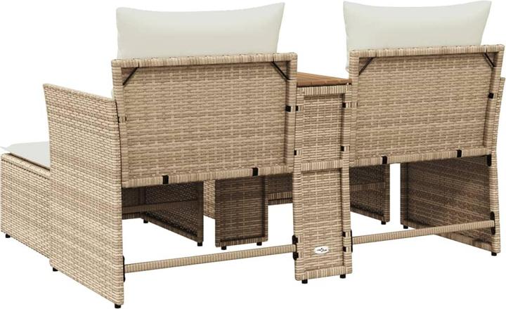 Actual product image VidaXL Garden sofa 2-seater with stools
