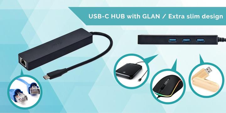 Actual product image i-tec C31gl3slim (USB-C, 4 Ports)