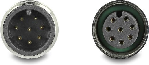 Produktbild Delock M12 Kabel A-kodiert 8 Pin Stecker zu Buchse PVC 2 m (S/FTP, CAT5e, 2 m)