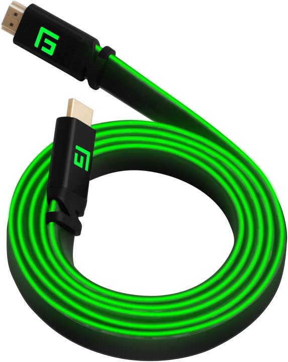Floating Grip HDMI Cable High Speed 8K/60Hz LED 3.0m green (3 m, HDMI)