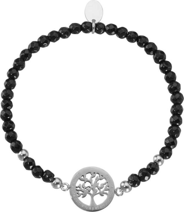 Bijouteria Armband (19 cm, Schwarze Jade, Edelstahl)