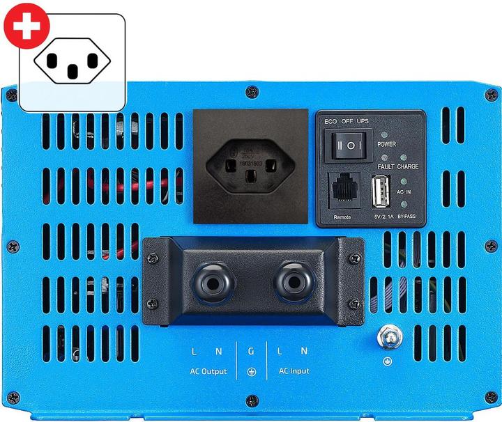 Actual product image Ective CSI 30 Sinus-Wechselrichter 3000W 24V mit Netzvorrangschaltung und Ladegerät (CH-Stecker)