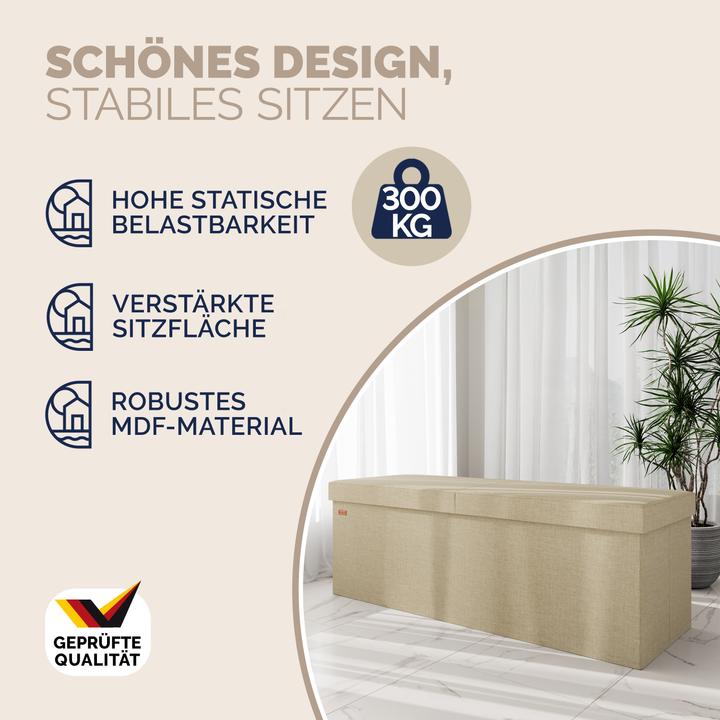Actual product image Casaria Sitztruhe mit Stauraum (115 cm)