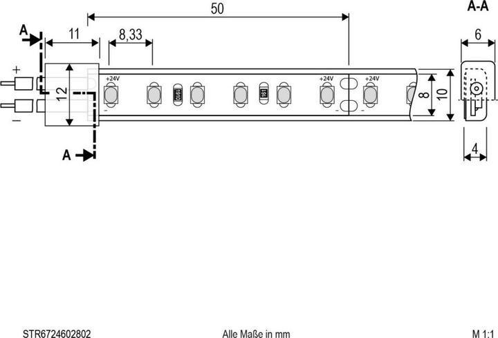 Immagine prodotto EVN STR6724602802 LEDStripsRoll 5m 24V IP67 3000K 48W (Bianco, 500 cm, Esterno)