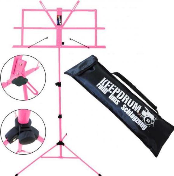 Actual product image keepdrum MUS2PK Music Stand Pink with Light