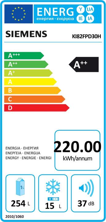 Energie-Label Siemens KI82FPD30H (269 l)