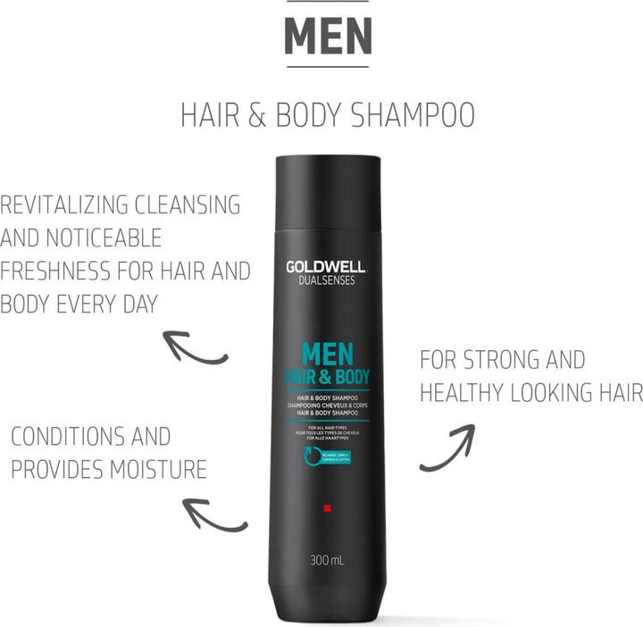 Image du produit Goldwell Double sens Hommes Cheveux et corps (300 ml, Shampoing liquide)