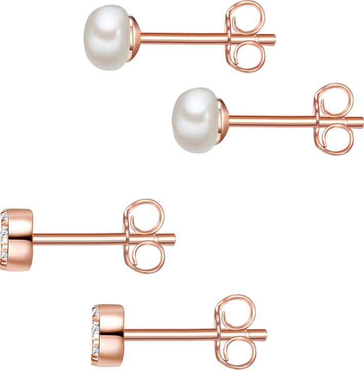 Immagine prodotto Glanzstücke München Donna Argento Cubic Zirconia Perla d'acqua dolce coltivata Oro rosa - 23822 (Argento)