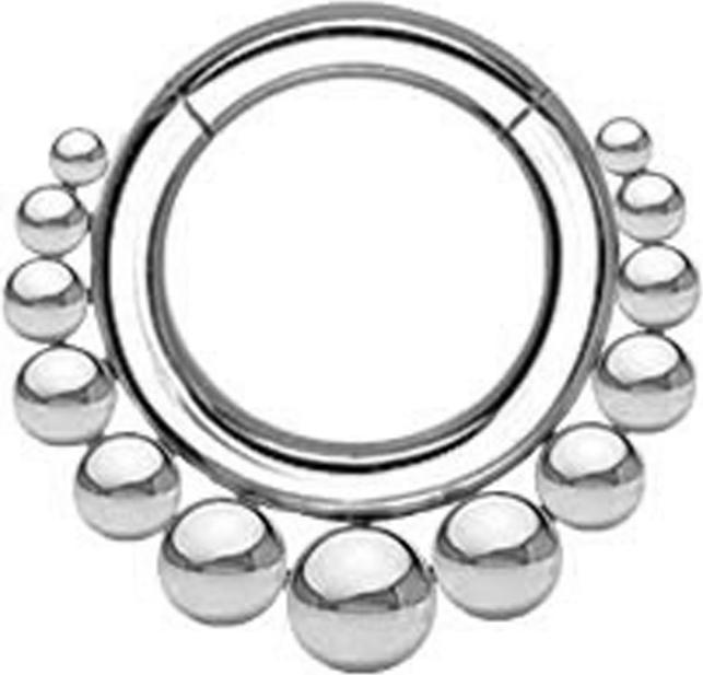 Produktbild Star Piercing Segmentring klappbar silber Kugeln (ohne Messing, Chirurgenstahl 316L)