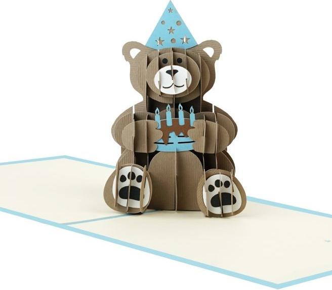 Produktbild MU Classic 3D Pop-Up Geburtstags Glückwunschkarte - Bär (1 Stk.)