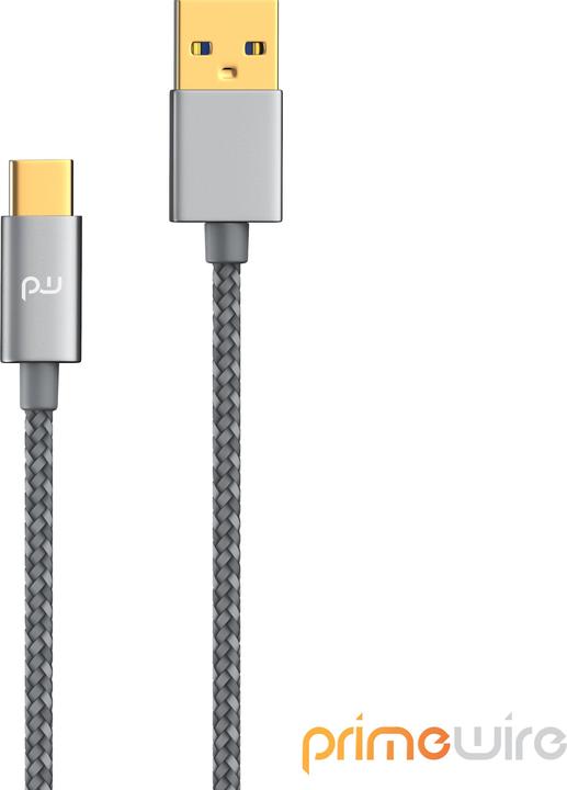 Produktbild Primewire USB-C 3.1 Kabel, USB Typ C zu Typ A, Datenkabel, Ladekabel, Nylonmantel, bidirektional, Geschirmt (2 m, USB 3.1)