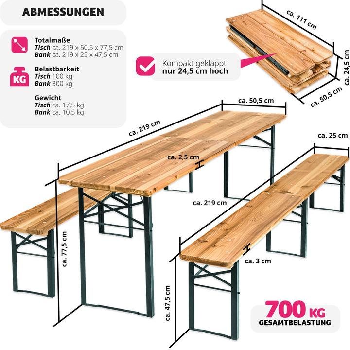 Actual product image tectake Beer tent set (219 cm)