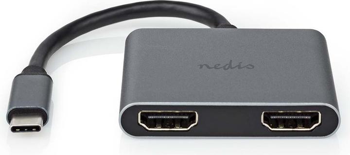 Productafbeelding Nedis USB Multi-Port Adapter | USB 3.2 Gen 1 | USB-C™ Stekker | 2x HDMI™ | 0,10 m | Rond | Vernikkeld (USB Type-C, 10 cm)