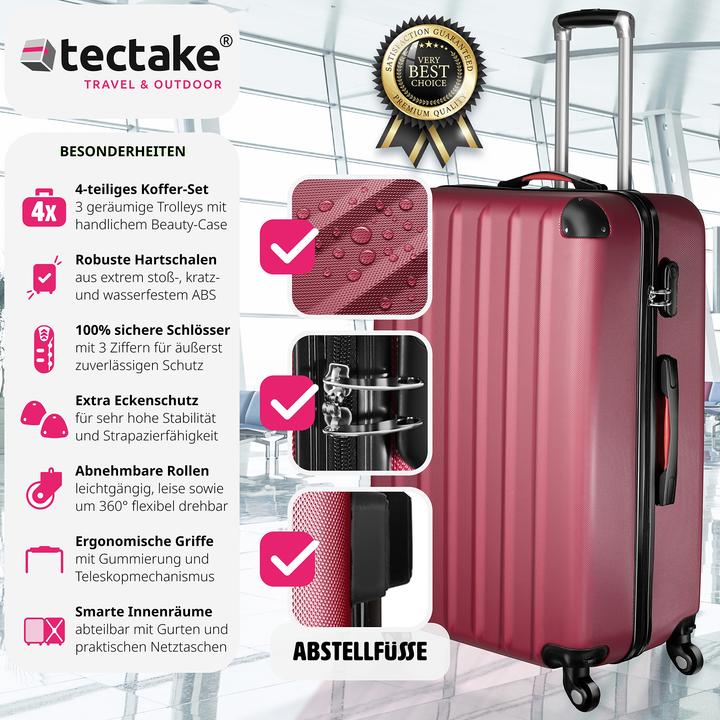 Image du produit tectake Valise à coque dure (90 l, Bagage à main (jusqu'à 50l), M (50 - 90l), L (90 - 115l))
