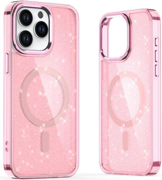 Actual product image Hurtel Glitter Case MagSafe for iPhone 16 Pro Max - pink with glitter (Apple iPhone 16 Pro Max)