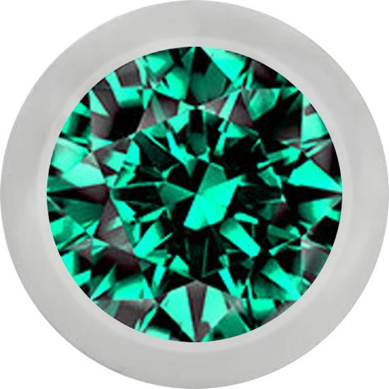 Star Piercing Micro Kugel silber mit Kristall türkis (ohne Messing, Chirurgenstahl 316L)